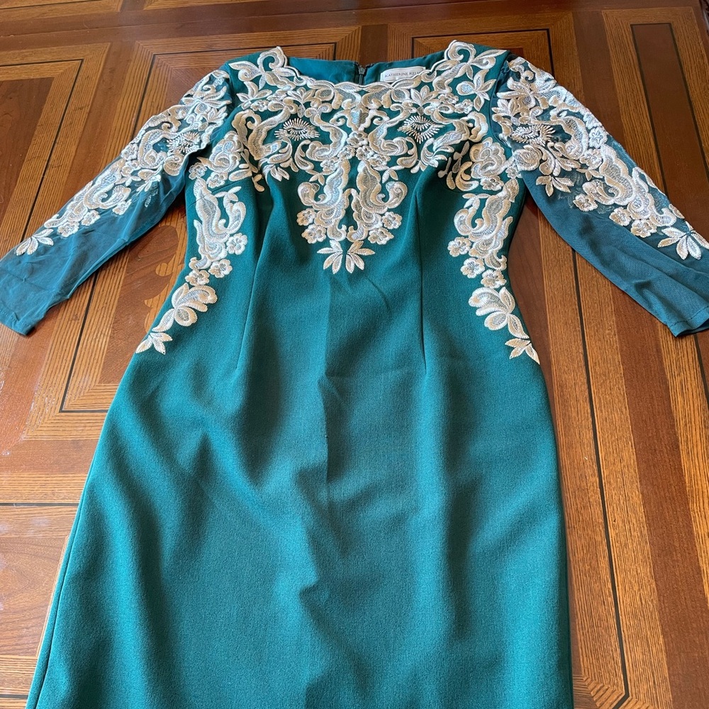 Winter dress green and gold